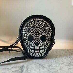 Bath & Body Works Skull Crossbody Cosmetic Bag Jeweled Purse Halloween 2023
